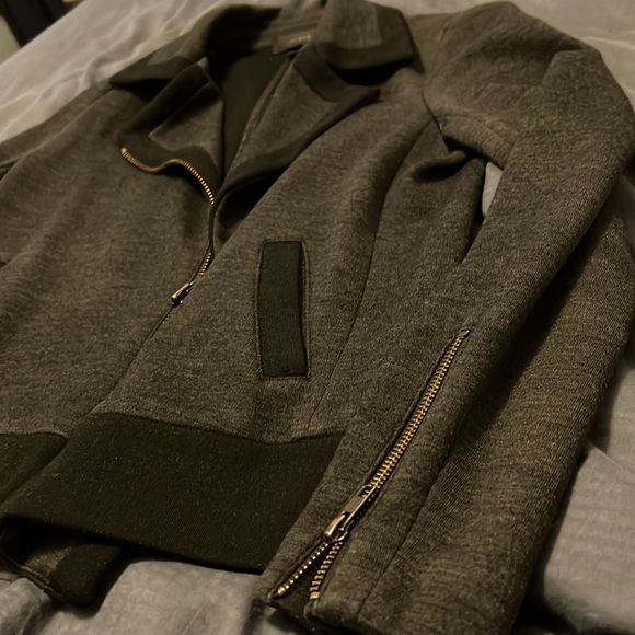 J. Crew Black and Grey Wool Moto Jacket - Picture 6 of 9